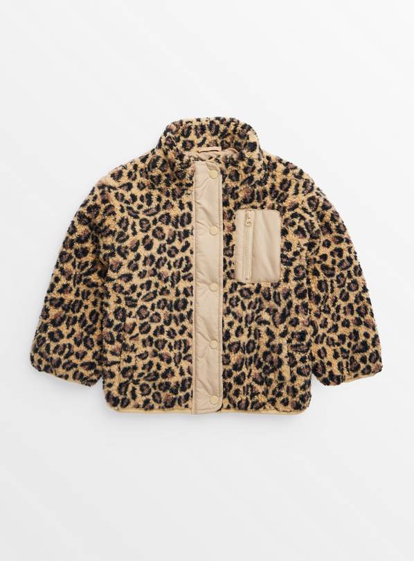 Leopard Print Borg Fleece Jacket 5-6 years